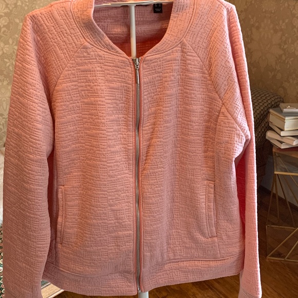 H by Halston zip up pink jacket. Worn twice - Picture 1 of 8